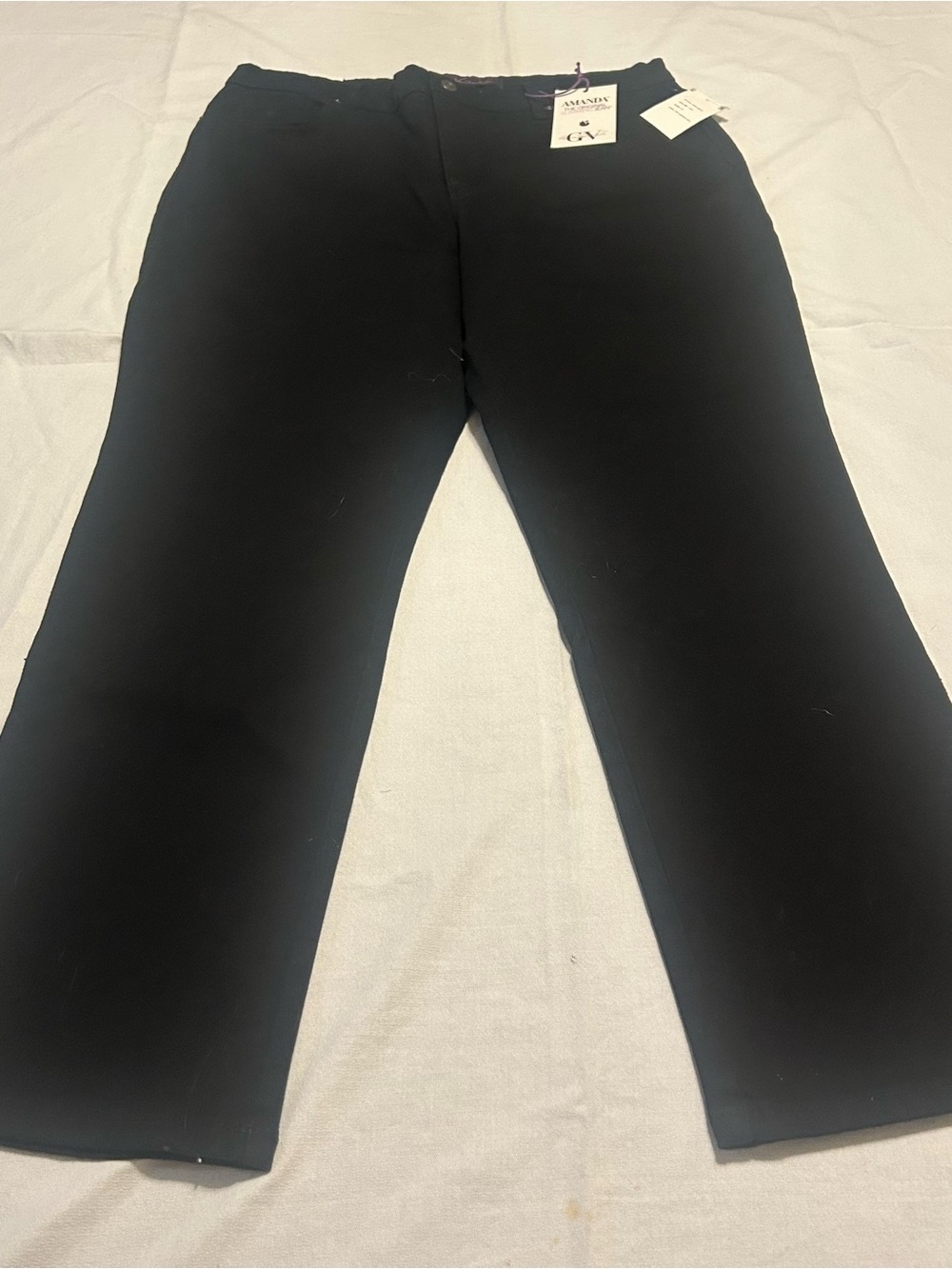 NWT Gloria Vanderbilt Amanda Black Slimming Jeans Pants Size 14 Short